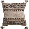 Taupe, Black, Light Gray / Down Feather / 18" x 18"