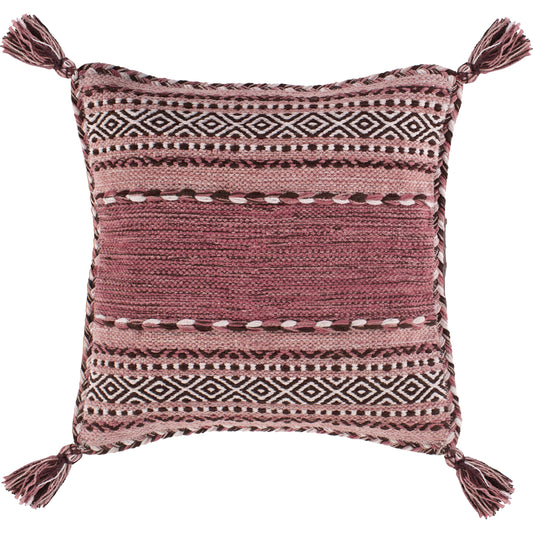 Trenza Pillow - 6448 by Livabliss in bright pink, pale pink, blush. Made from 100% cotton in a eclectic & global style.