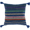Bright Blue, Cream, Black / Down Feather / 18" x 18"