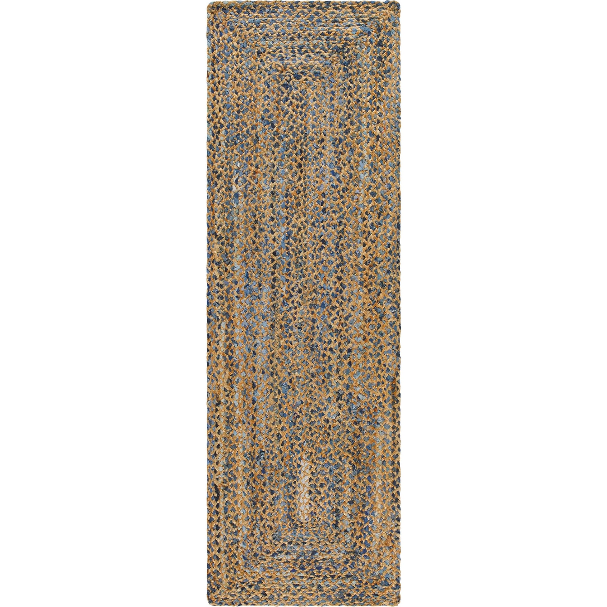 Sanya Bay Pillow - 32492 by Livabliss in tan, light blue, navy. Made from main: 60% recycled fabric, main: 40% jute in a modern style.