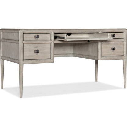 Burnham Writing Desk by Hooker Furniture in grey mink. Made from alder veneers with knots in a modern style.
