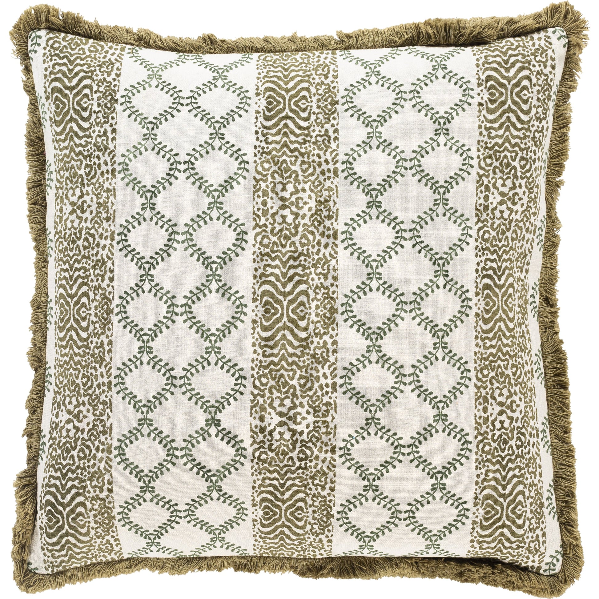 Tanzania Indoor/Outdoor Pillow by Surya in olive, dark green. Made from 100% cotton in a eclectic & global style.