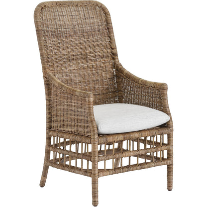 Irving Arm Chair by Universal Furniture in aged pewter and dover natural. Made from 96% polyester, 2% nylon, 2% cotton in a coastal style.