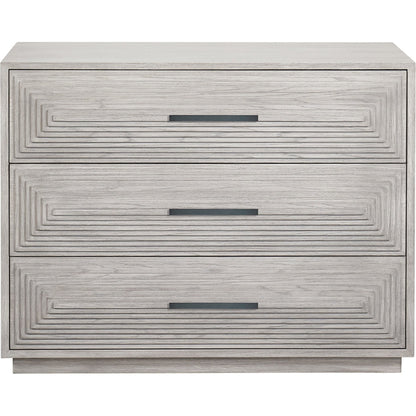Collins Chest by Universal Furniture in aged pewter and charcoal. Made from unique in a transitional style.