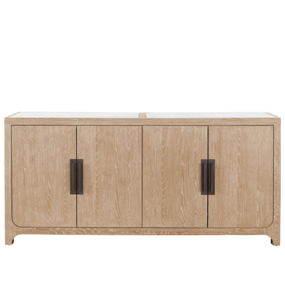 Blair Credenza by Universal Furniture in aged pewter and natural oak. Made from unique in a transitional style.