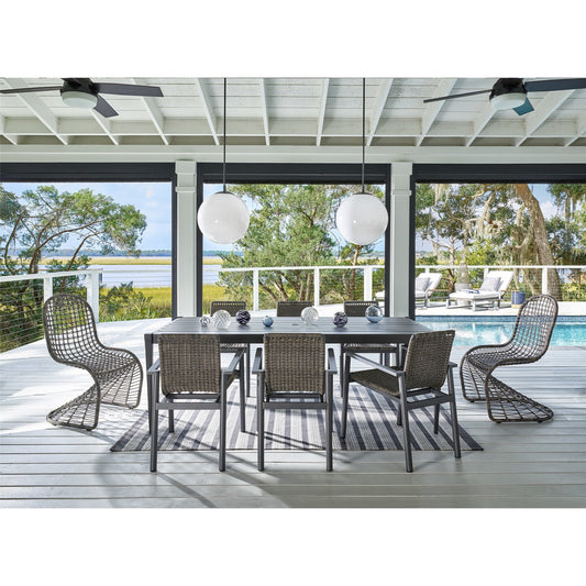 Seneca Dining Table by Coastal Living by Universal Furniture in stainless steel and charcoal. Made from unique in a coastal style.