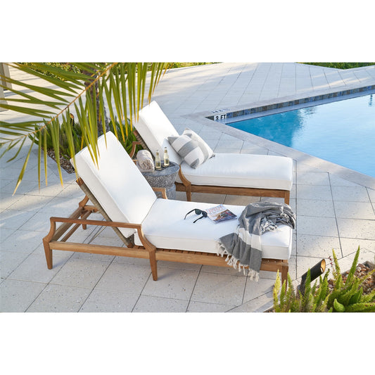 Chesapeake Chaise Lounge by Coastal Living by Universal Furniture in stainless steel and natural teak. Made from unique in a coastal style.