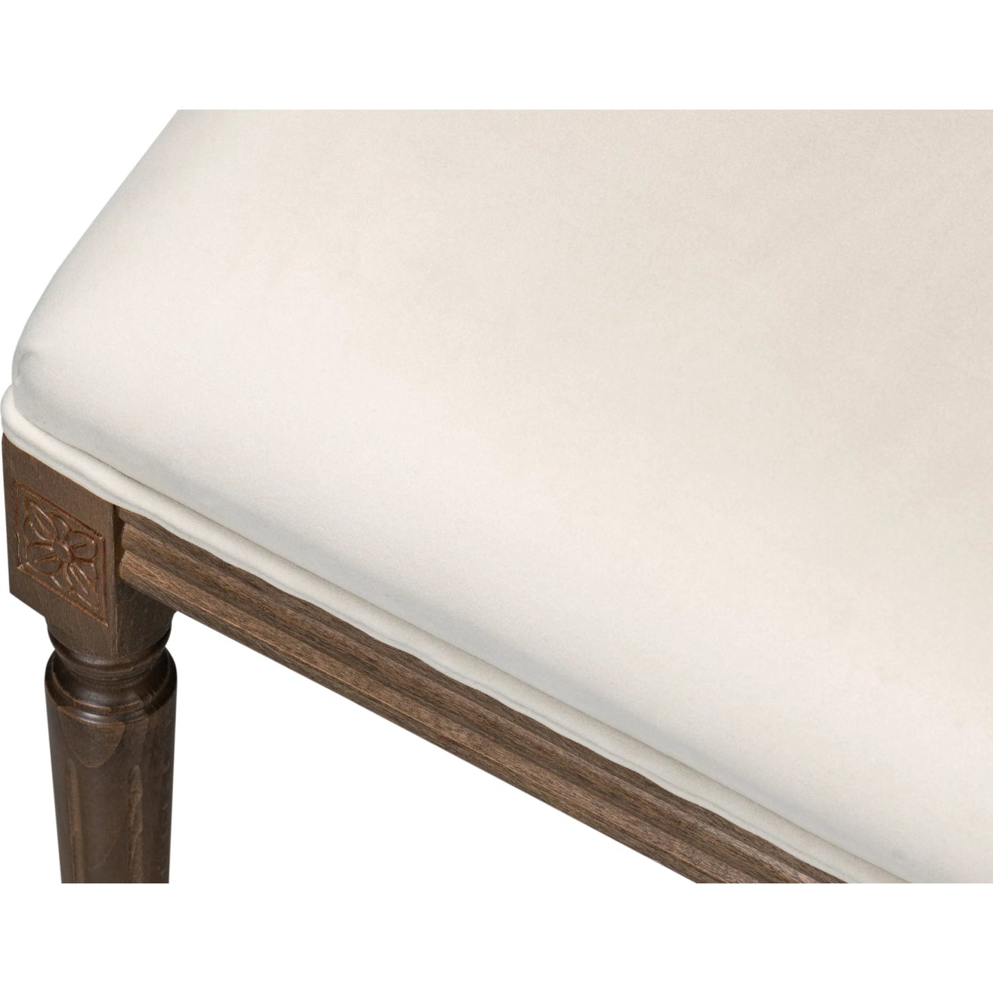 007 SI-2372535 | Closeup | Louis XVI Squared Side Chair (Set of 2) by Sarreid Ltd. in cream. Made from beechwood, driftwood, fabric in a traditional style.