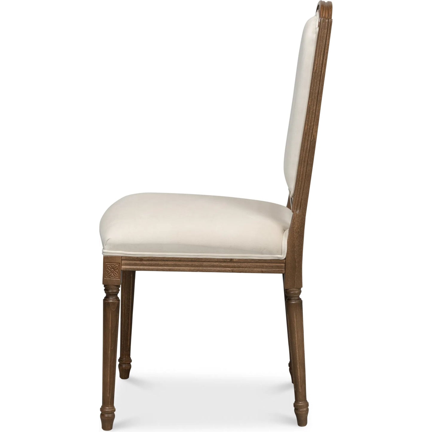 003 SI-2372535 | Additional Silo | Louis XVI Squared Side Chair (Set of 2) by Sarreid Ltd. in cream. Made from beechwood, driftwood, fabric in a traditional style.