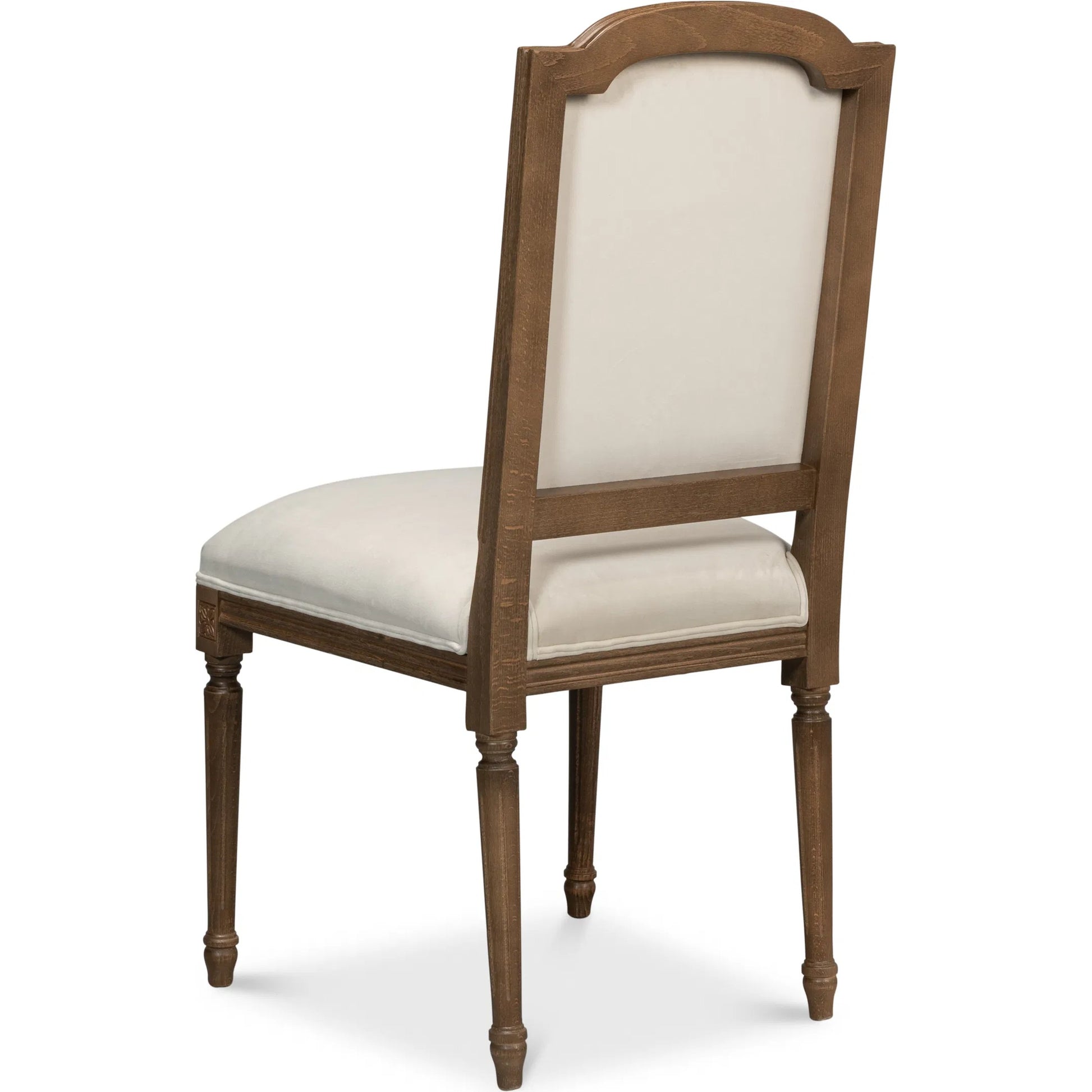 Louis XVI Squared Side Chair (Set of 2) by Sarreid Ltd. in cream. Made from beechwood, driftwood, fabric in a traditional style.