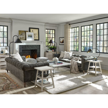 Collins Chest by Universal Furniture in aged pewter and charcoal. Made from unique in a transitional style.