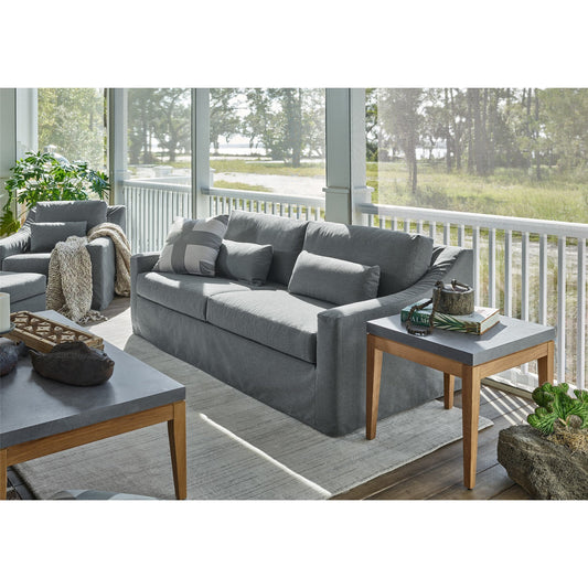 Chesapeake End Table by Coastal Living by Universal Furniture in stainless steel and natural teak. Made from unique in a transitional style.