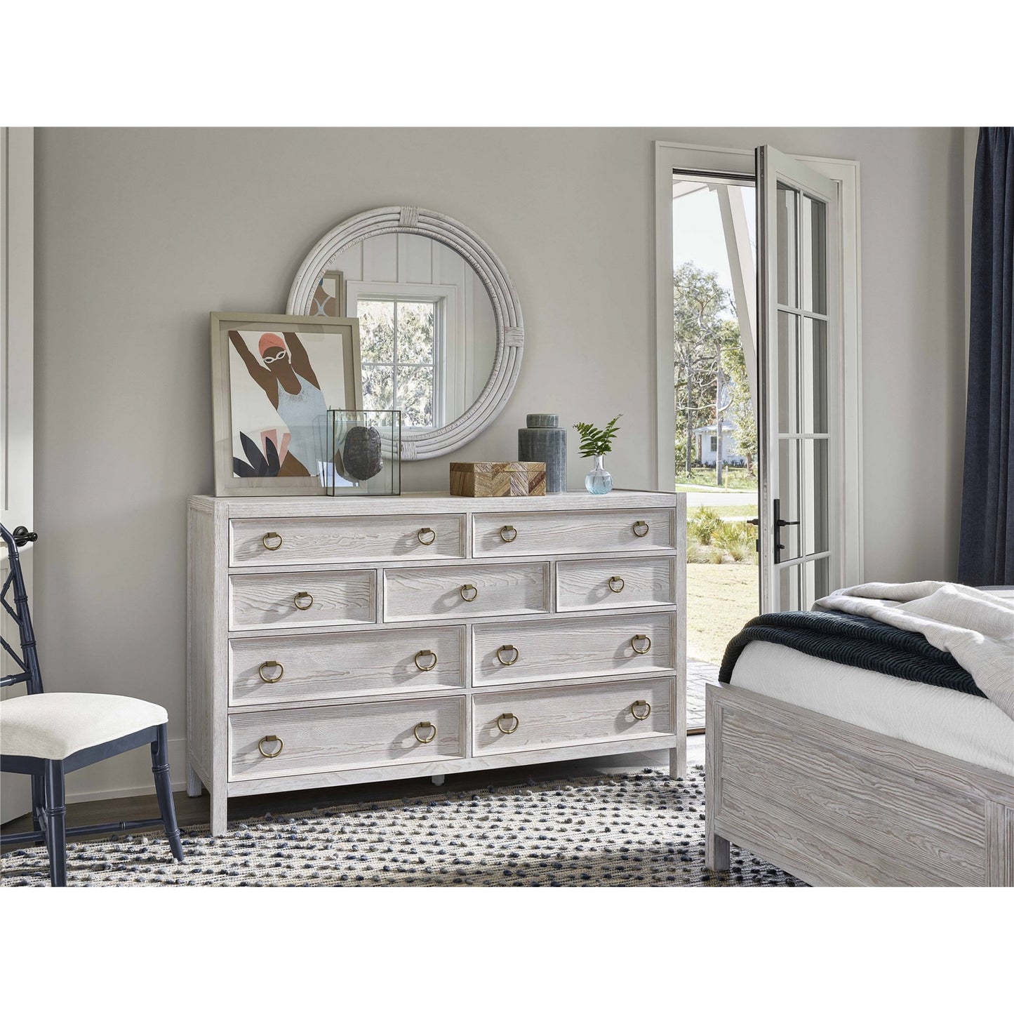 003 SI-1871220 | Lifestyle | Getaway Dresser by Coastal Living by Universal Furniture in antique brass and sea oat. Made from unique in a transitional style.