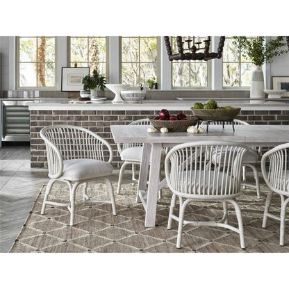 Aruba Rattan Chair by Coastal Living by Universal Furniture in nomad snow and egret. Made from 92% polyester, 8% linen in a coastal style.