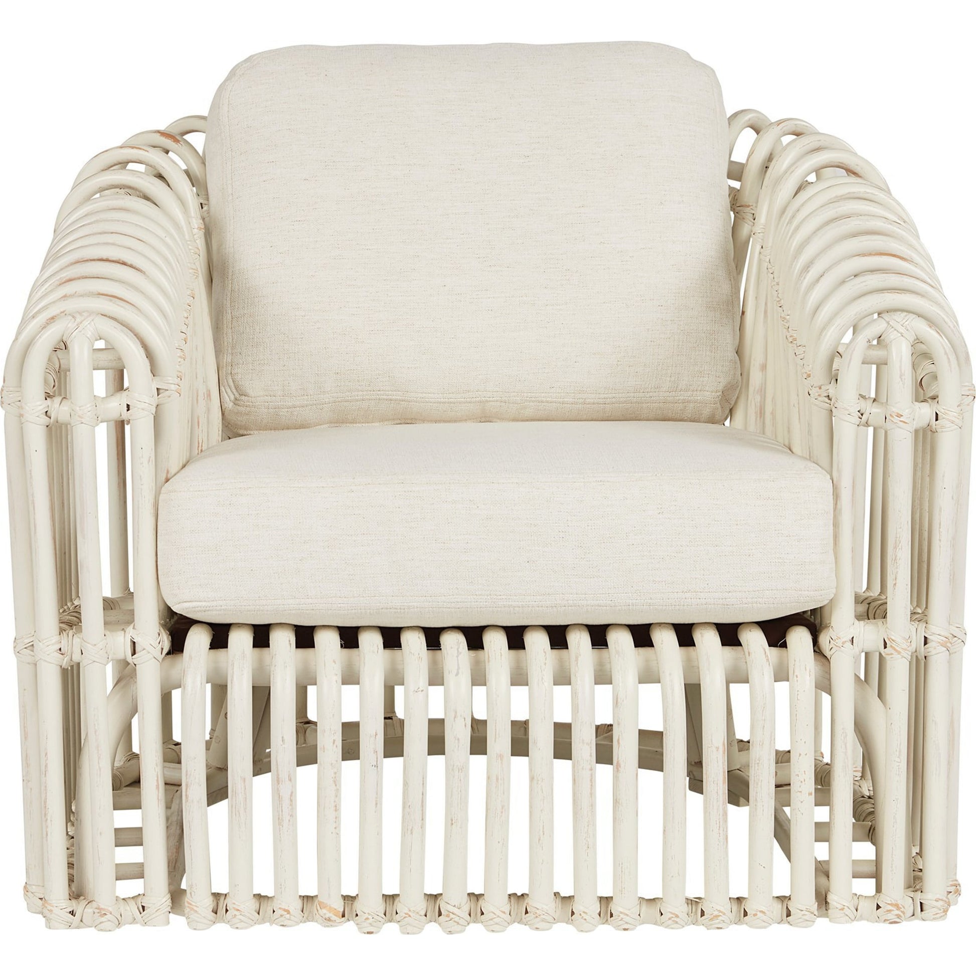 Camps Bay Rattan Chair by Coastal Living by Universal Furniture in nomad snow and egret. Made from 92% polyester, 8% linen in a coastal style.
