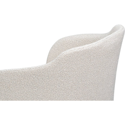 Occasional Contemporary Chair by Sarreid Ltd. in beechwood, walnut, beige fabric. Made from beechwood, lime white, crema fabric in a transitional style.