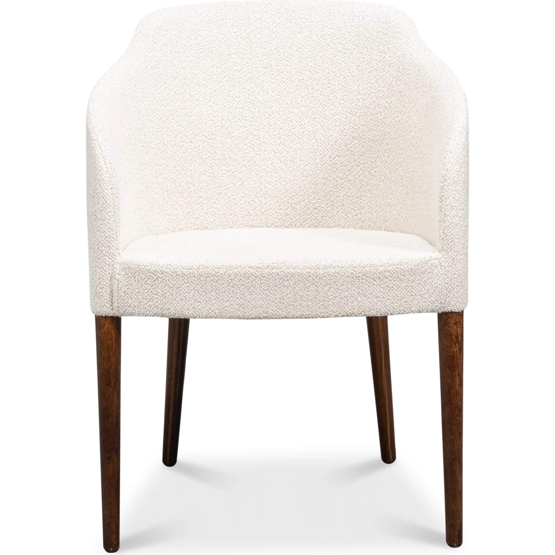 Occasional Contemporary Chair by Sarreid Ltd. in beechwood, walnut, beige fabric. Made from beechwood, lime white, crema fabric in a transitional style.
