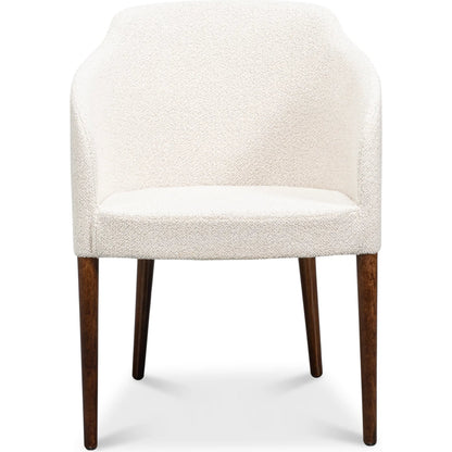 Occasional Contemporary Chair by Sarreid Ltd. in beechwood, walnut, beige fabric. Made from beechwood, lime white, crema fabric in a transitional style.