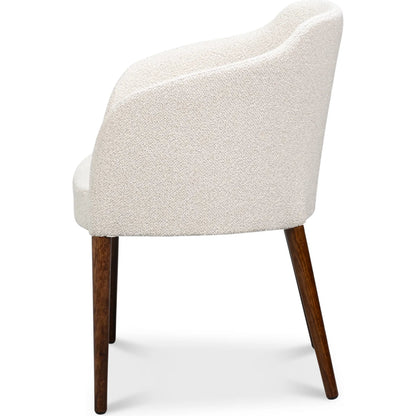Occasional Contemporary Chair by Sarreid Ltd. in beechwood, walnut, beige fabric. Made from beechwood, lime white, crema fabric in a transitional style.