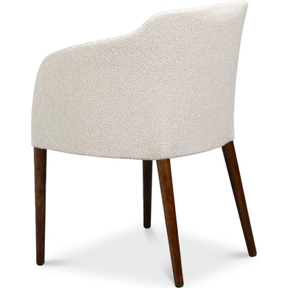 Occasional Contemporary Chair by Sarreid Ltd. in beechwood, walnut, beige fabric. Made from beechwood, lime white, crema fabric in a transitional style.