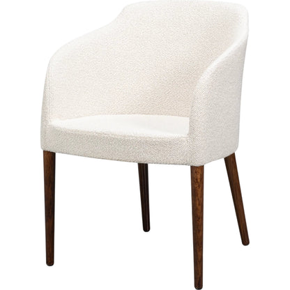 Occasional Contemporary Chair by Sarreid Ltd. in beechwood, walnut, beige fabric. Made from beechwood, lime white, crema fabric in a transitional style.