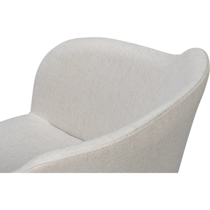 Occasional Contemporary Chair by Sarreid Ltd. in white. Made from beechwood, lime white, crema fabric in a unique style.