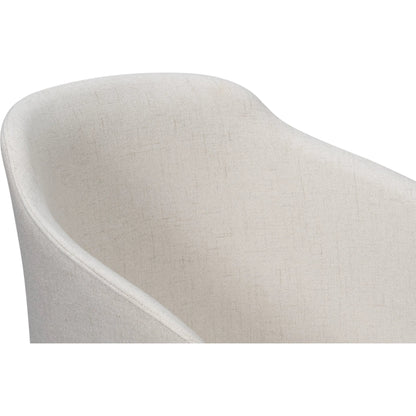 Occasional Contemporary Chair by Sarreid Ltd. in white. Made from beechwood, lime white, crema fabric in a unique style.