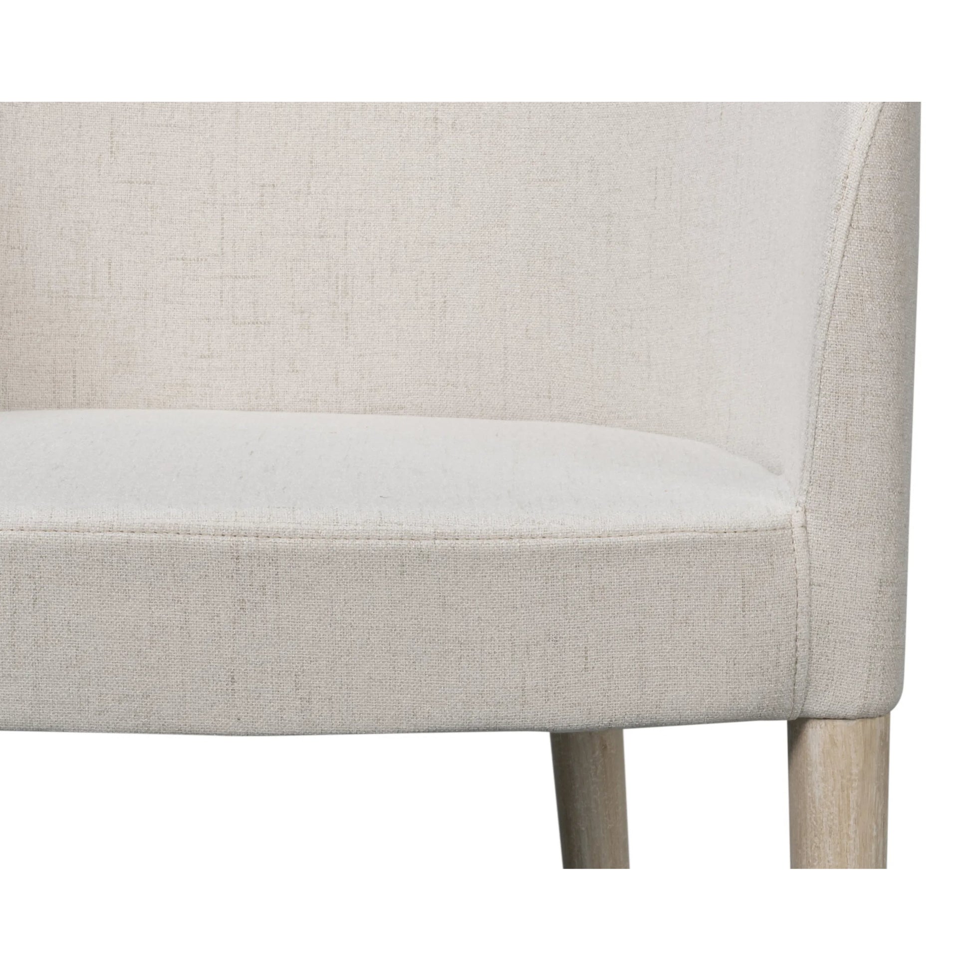 Occasional Contemporary Chair by Sarreid Ltd. in white. Made from beechwood, lime white, crema fabric in a unique style.