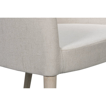Occasional Contemporary Chair by Sarreid Ltd. in white. Made from beechwood, lime white, crema fabric in a unique style.
