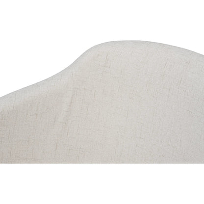 Occasional Contemporary Chair by Sarreid Ltd. in white. Made from beechwood, lime white, crema fabric in a unique style.