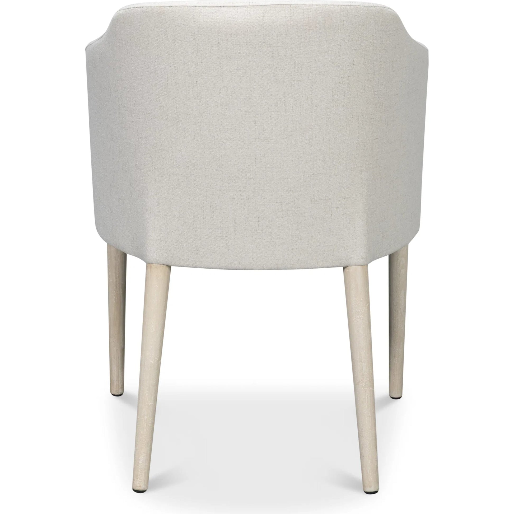 Occasional Contemporary Chair by Sarreid Ltd. in white. Made from beechwood, lime white, crema fabric in a unique style.