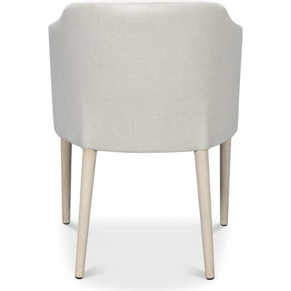 Occasional Contemporary Chair by Sarreid Ltd. in white. Made from beechwood, lime white, crema fabric in a unique style.