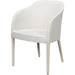 Occasional Contemporary Chair by Sarreid Ltd. in beechwood, walnut, beige fabric. Made from beechwood, lime white, crema fabric in a transitional style.