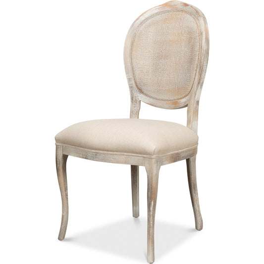 Oval Cane Back Side Chair by Sarreid Ltd.. Made from beechwood in a cottage & farmhouse style.