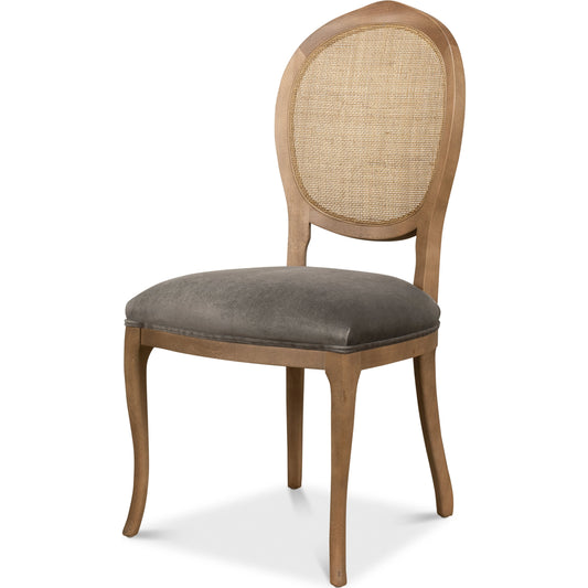 Oval Cane Back Side Chair by Sarreid Ltd.. Made from beechwood in a cottage & farmhouse style.
