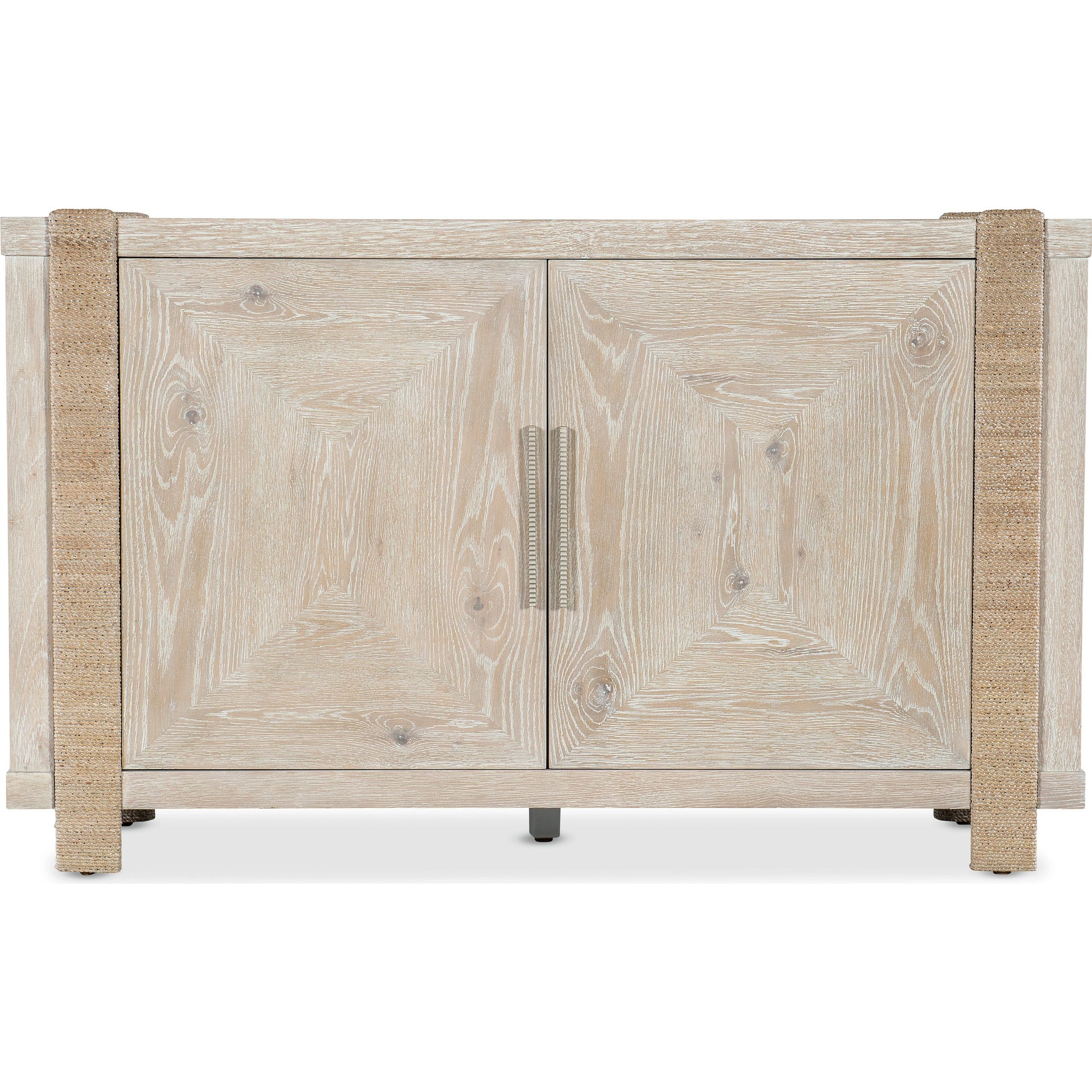 Commerce and Market Seaside Buffet by Hooker Furniture in light wood. Made from oak veneers, rope in a cottage & farmhouse style.