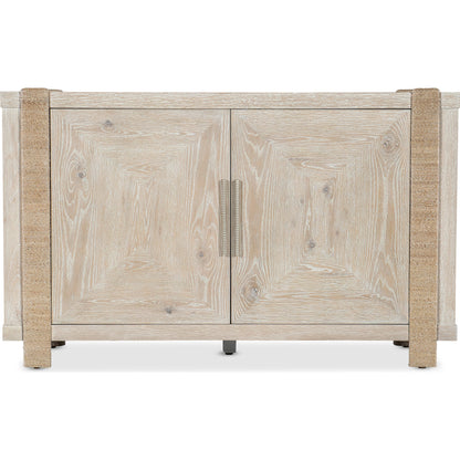 Commerce and Market Seaside Buffet by Hooker Furniture in light wood. Made from oak veneers, rope in a cottage & farmhouse style.