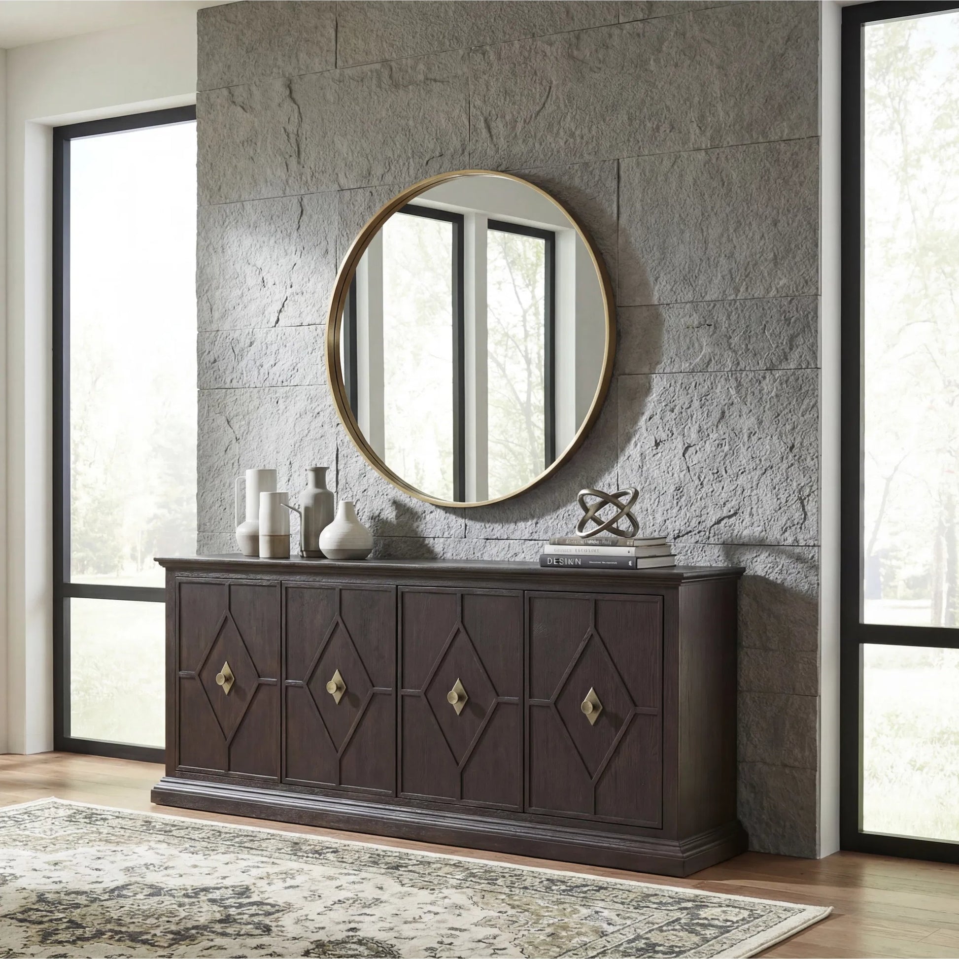 Driftwood Entertainment Credenza by Hooker Furniture. Made from unique in a transitional style.