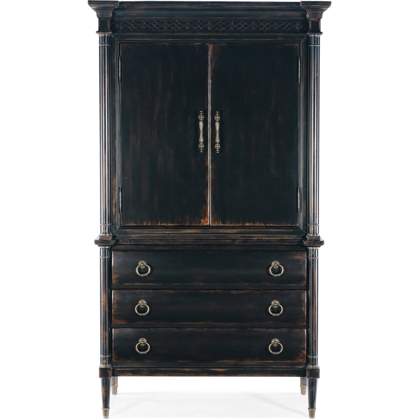 003 SI-2029027 | Additional Silo | Charleston Jewelry Armoire by Hooker Furniture in black cherry. Made from cherry veneers, cedar, metal in a traditional style.
