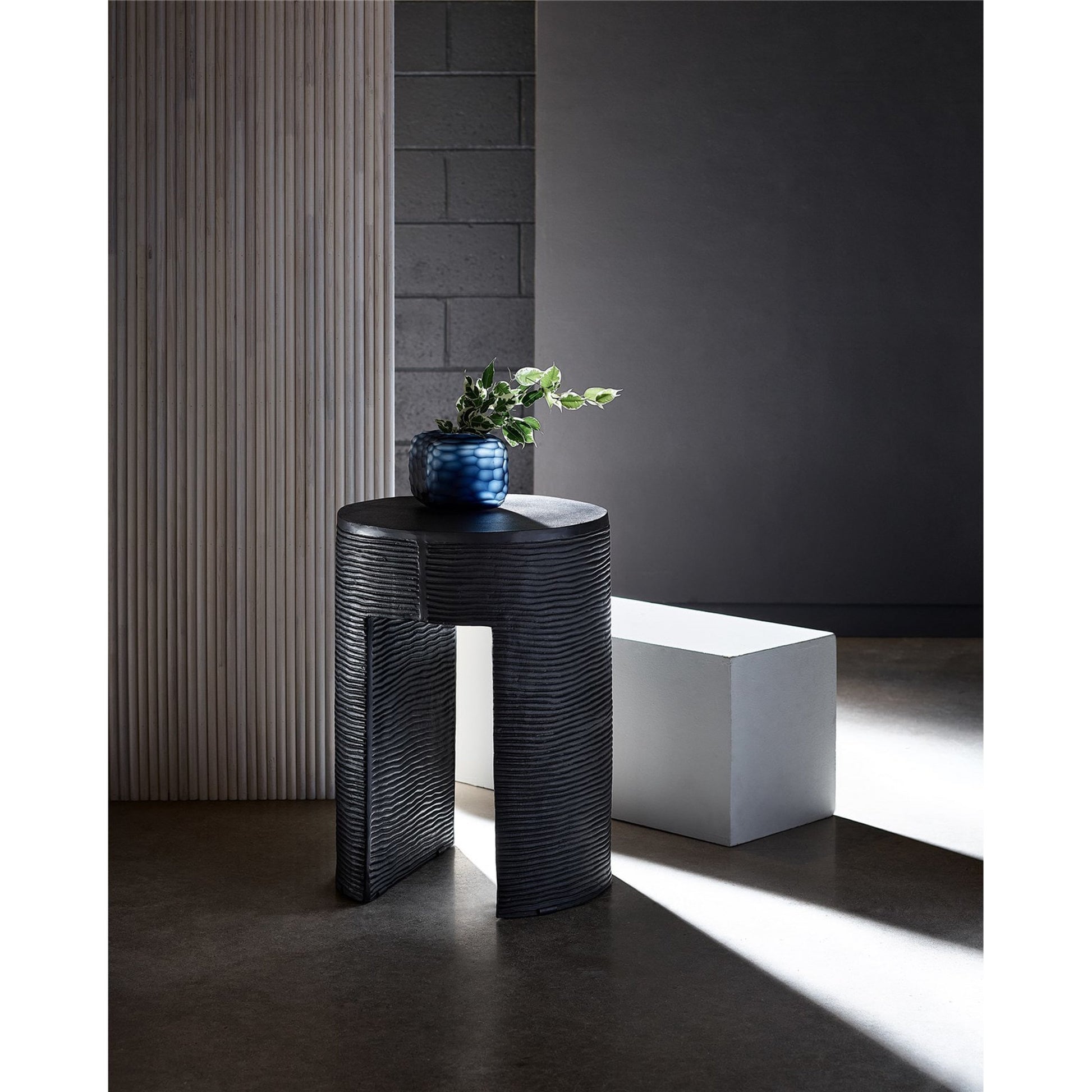 Carr Side Table by Universal Furniture in dark navy. Made from unique in a modern style.