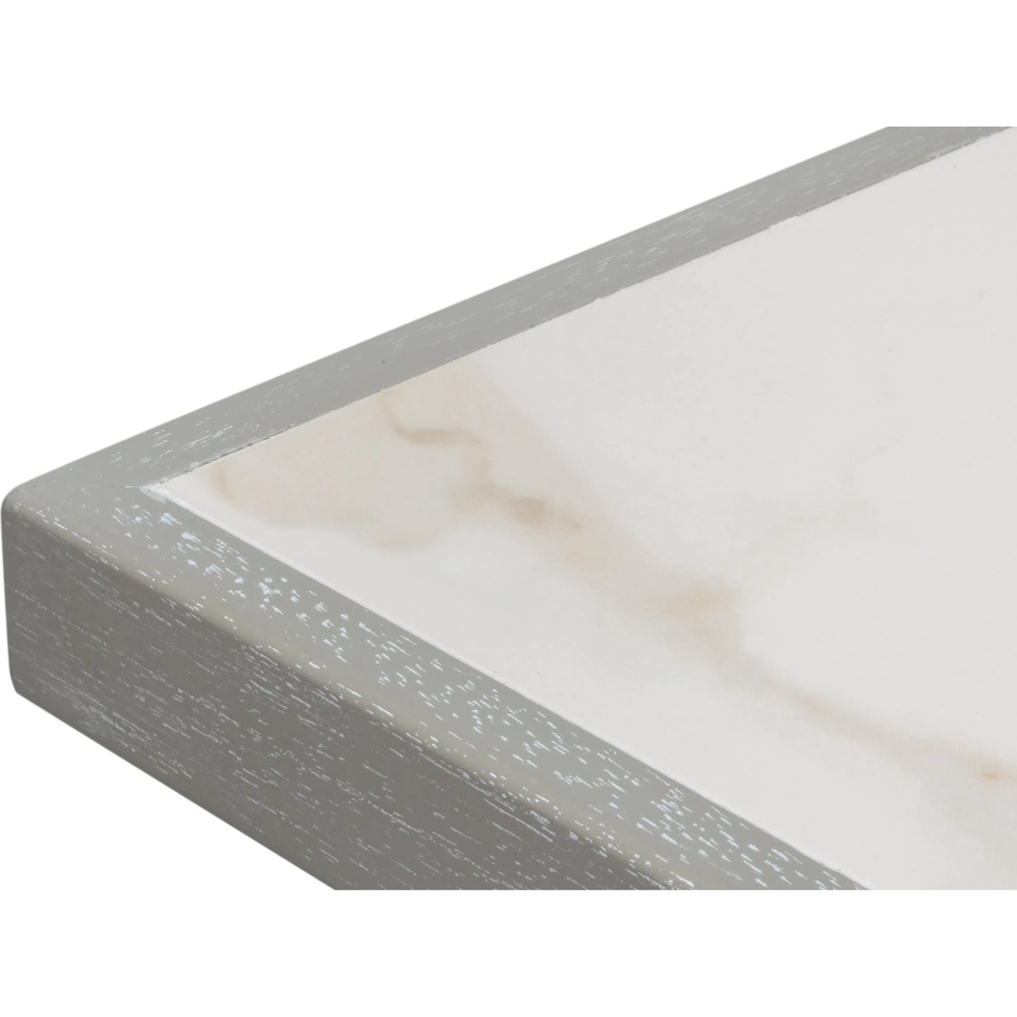 008 SI-2447894 | Closeup | Small 81" Dining Table by Sarreid Ltd. in grey and carmine legno. Made from poplar, procelain, carmine legno, porcelain calacatta gloss top in a modern style.
