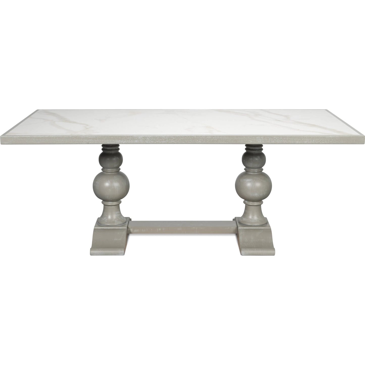 003 SI-2447894 | Additional Silo | Small 81" Dining Table by Sarreid Ltd. in grey and carmine legno. Made from poplar, procelain, carmine legno, porcelain calacatta gloss top in a modern style.