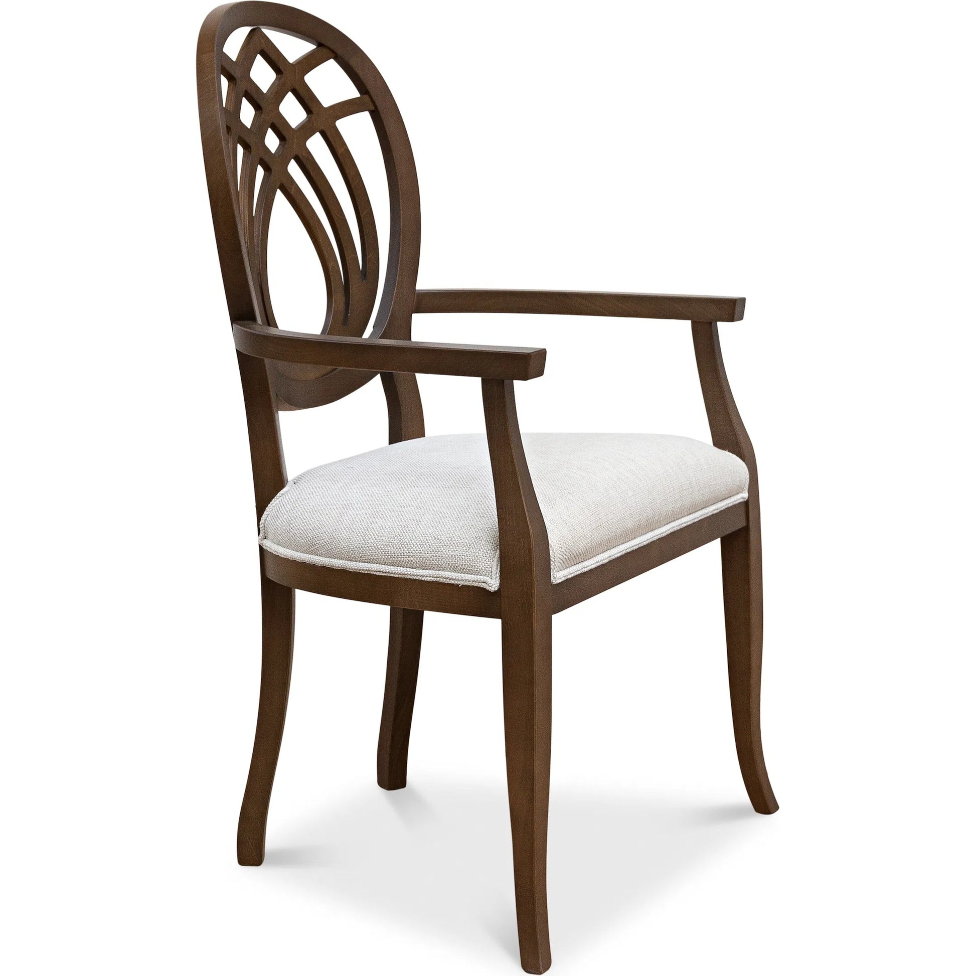 Goccia Arm Chair by Sarreid Ltd. in freia oatmeal. Made from beechwood in a traditional style.