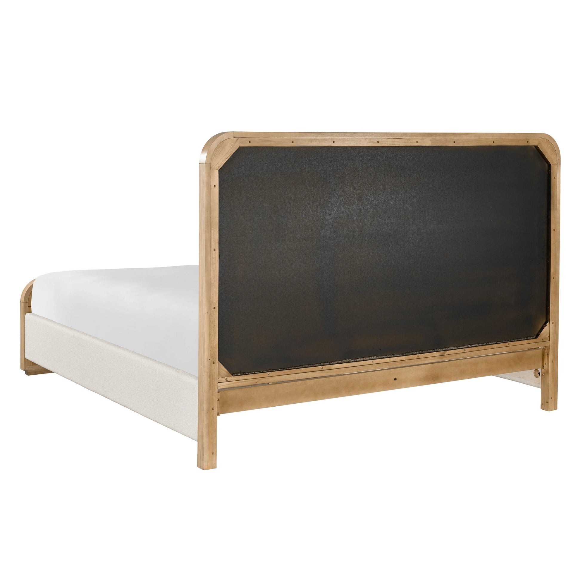 Nomad Bed by Universal Furniture in canberra ivory and tech oak. Made from 97% polyester, 3% acrylic, oak in a modern style.