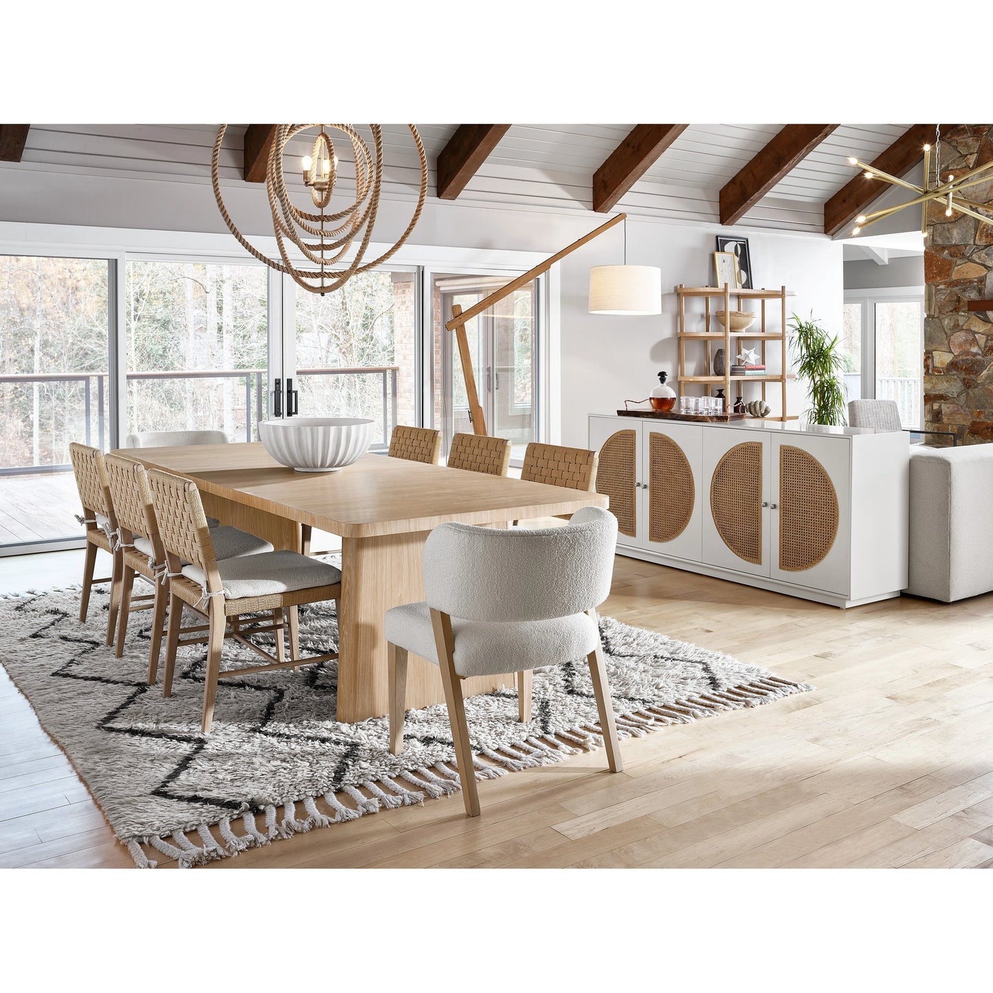 006 SI-1965515 | Lifestyle | Nomad Prier Side Chair (Set of 2) by Universal Furniture in canberra ivory and white oak. Made from 97% polyester, 3% acrylic in a modern style.