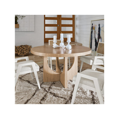 Nomad Callon Round Dining Table by Universal Furniture in tech oak. Made from unique in a modern style.