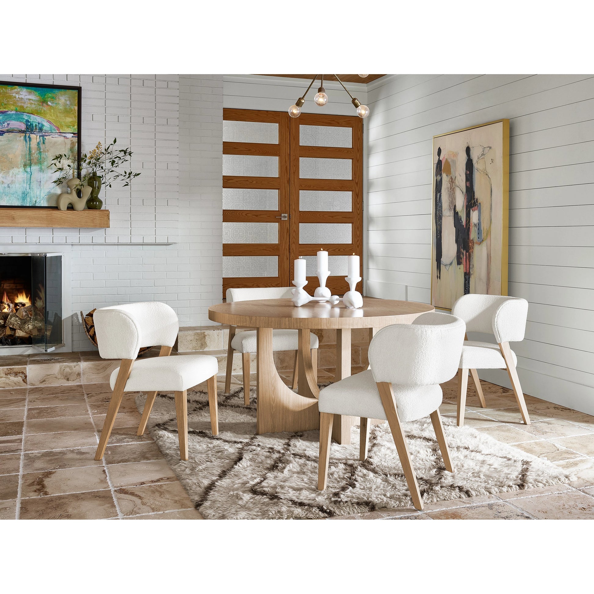 Nomad Prier Side Chair (Set of 2) by Universal Furniture in canberra ivory and white oak. Made from 97% polyester, 3% acrylic in a modern style.