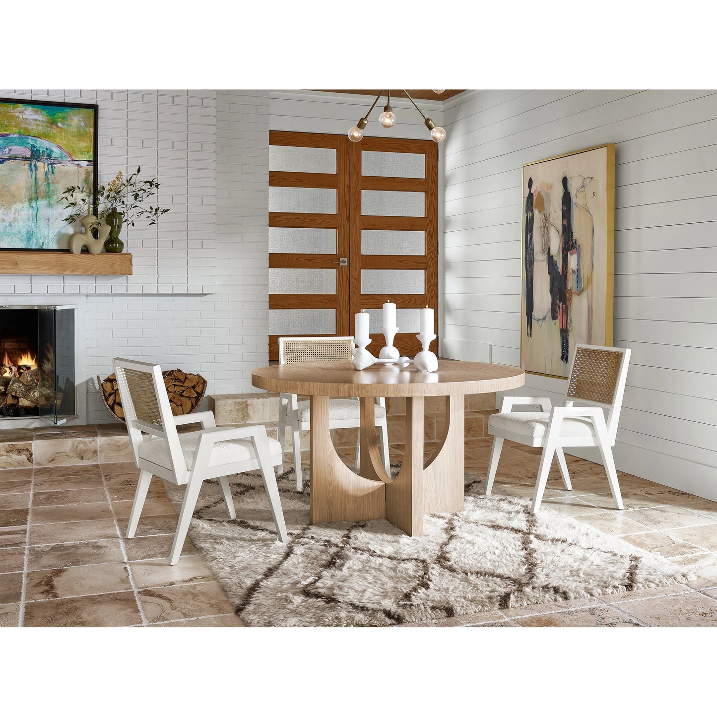 006 SI-1965495 | Lifestyle | Nomad Callon Round Dining Table by Universal Furniture in tech oak. Made from unique in a modern style.