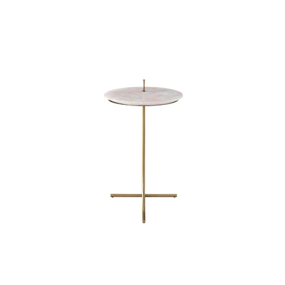 Tranquility Rose Quartz Accent Table by Miranda Kerr Home in gold. Made from unique in a modern style.