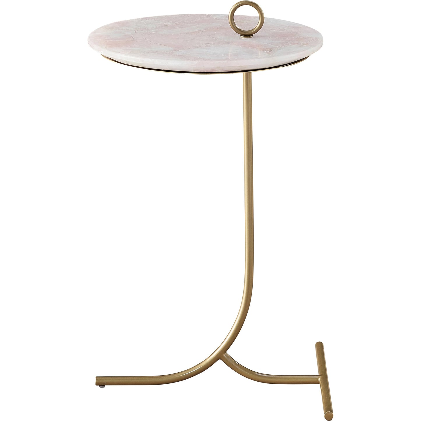 001 SI-2007586 | Primary Silo | Tranquility Rose Quartz Accent Table by Miranda Kerr Home in gold. Made from unique in a modern style.